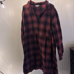 Plaid Burnt Orange and Black Dress